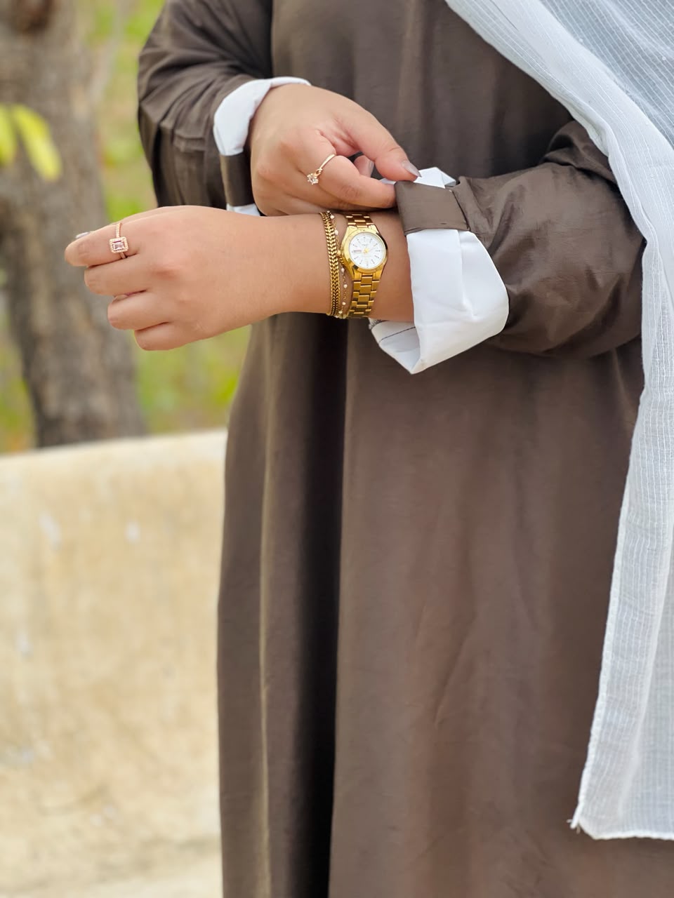 Harmony Teal Green Maxi Abaya in Premium Dubai Fabric with Elegant White Detailing