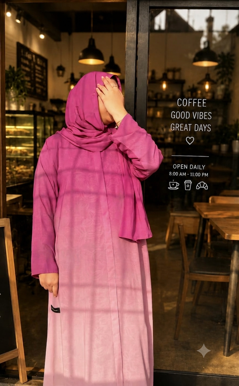 Plain Ombre Front Open Abaya in Premium Korean Georgette
