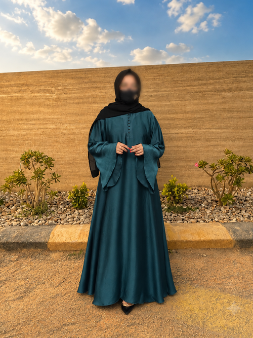 Deep Green Lightweight Kimono in Premium Dubai Fabric for Effortless Layering
